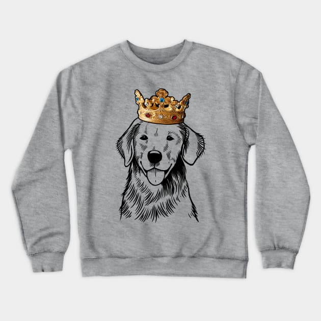 Golden Retriever Dog King Queen Wearing Crown Crewneck Sweatshirt by millersye